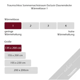 Traumschloss Sommernachtstraum Exclusiv Daunenbettdecke leicht in weiß | Gr.: 135x200 cm
