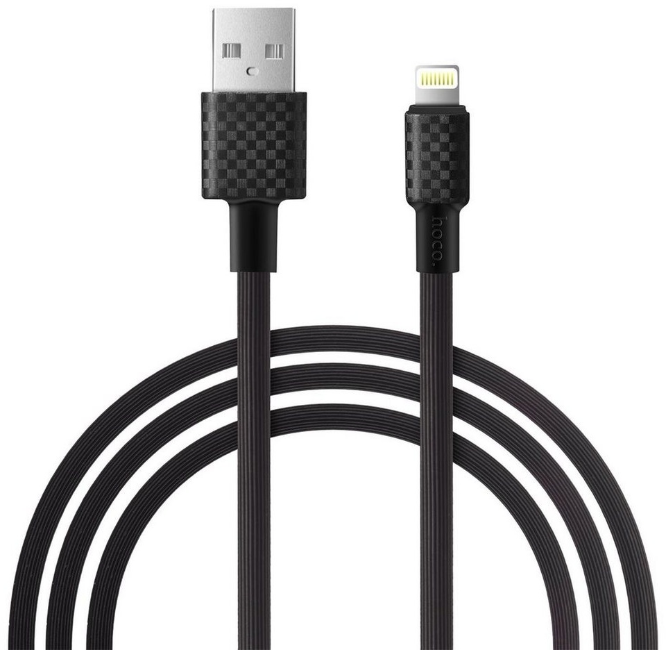 HOCO X29 USB Daten & Ladekabel bis zu 2A Ladestrom Smartphone-Kabel, Lightning, USB Typ A (100 cm), Hochwertiges Aufladekabel für iPhone, iPad oder den iPod schwarz