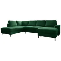 Mid.you Wohnlandschaft, Smaragdgrün, Textil, 8-Sitzer, U-Form, 303x197 cm, Made in EU, Wohnzimmer, Sofas & Couches, Wohnlandschaften, Wohnlandschaften in U-Form