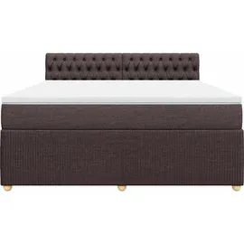 vidaXL Boxspringbett mit Matratze Dunkelbraun 180x200 cm Stoff