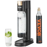 Vevor Sprudelwassergerät, Sodamaker-Maschine zum Sprudeln, Selterswasser-Starter-Kit mit BPA-freier 1-Liter-PET-Flasche, CO2-Flasche, Kompatibel mit Einschraubbaren 60-Liter-CO2-Flaschen (CO2-Frei)