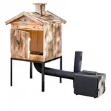 QLS Handels Räucherkammer Holz Imprägniert Räucherofen Räucherschrank Garten 50 x 50 x 70 cm