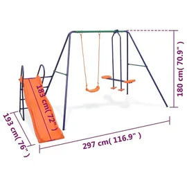 vidaXL Schaukelset mit Rutsche orange 91359