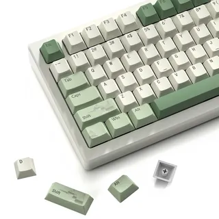 Dagaladoo PBT-Tasten, Match-grüne Tasten, 60%, 65%, 100%, benutzerdefinierte, Frühling-Tee, Tasten, Kirschprofil, für 60% 65% 75% 100% TKL, US-Layout, mechanische Tastatur (134 Tasten