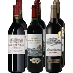 (4.5l= 8,88/1l) Probierpaket 3x2 Bordeaux Weine