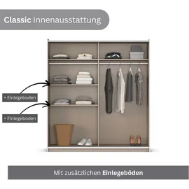 Rauch Schwebetürenschrank RAUCH "AURELIO Kleiderschrank Garderobe TOPSELLER OTTO ́s CHOICE", grau (graumetallic), B:175cm H:210cm T:59cm, Holzwerkstoff, Schränke, Schwebetürenschrank, 3 verschiedene Ausstattungsvarianten Griffe aus Metall MADE IN GERMANY,