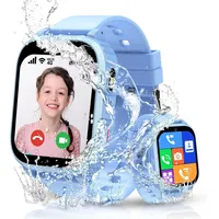 Smartwatch Kinder,Kinder Smartwatch mit GPS IP68 Wasserdicht Spiel Wecker, Kinderuhr Geschenk für Jungen Mädchen Student - Blau