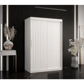 abiks möbel Schwebetürenschrank RIFLO WAVE 120 x 200 x 62 cm Weiß