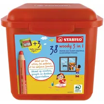 Stabilo Woody 3 in 1 Buntstift 38 St. inkl. Spitzer und Pinsel