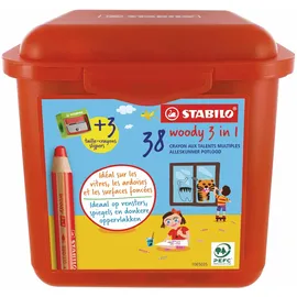Stabilo Woody 3 in 1 Buntstift 38 St. inkl. Spitzer und Pinsel