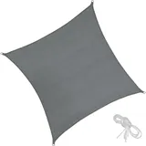 Tectake Sonnensegel quadratisch grau - 360 x 360 cm