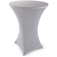 Blumtal Stretch Stehtisch Hussen Bügelfrei - Oeko -TEX zertifizierte Tischhussen für Stehtische Ø 60 – 65 cm - Verstärkung im Fußbereich - waschmaschinengeeignet - Silbergrau
