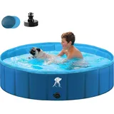 Tragbarer Hundepool 160 * 30CM - Planschbecken für Hunde - Stabiler Swimmingpool
