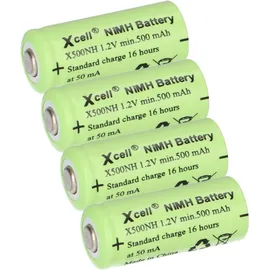 XCell 4x Akku Lady N X500NH ersetzt LR1, LR01, 4901, 4001, MX9100, 910A, E90 1,2V NI-MH 500mAh