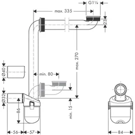 Hansgrohe Raumsparsiphon 50 mm
