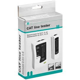 goobay Leitungstester, Netzwerktester, Kabeltester für RJ11, RJ12, RJ45, ISDN, CAT5, CAT6