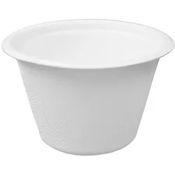 MONOUSO - Fingerfood Zuckerrohrschale weiß 100ml Ø7,5cm (1.000 Stück)