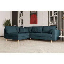 99rooms Bello Ecksofa Velours ELEMENT Blau Links