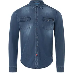 TIMEZONE Herren Freizeit Hemd STRETCH DENIM Light Blau Wash 3135 L