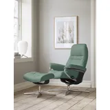 Stressless Stressless® »Sunrise«, (Set, Relaxsessel mit Hocker), mit Hocker, mit Cross Base, Größe S, M & L, Holzakzent Schwarz, grün