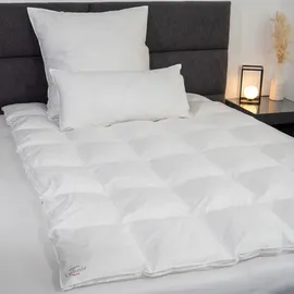 Künsemüller Exclusiv Faserbettdecke warm 200 x 200 cm Daunen-Feeling durch modernste Fasertechnologie - Weiß