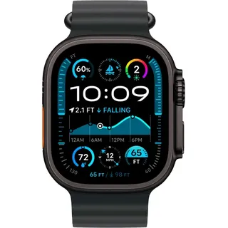 GPS + Cellular 49 mm Titangehäuse schwarz, Ocean Armband schwarz