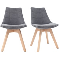 Stühle skandinavisch aus dunkelgrauem Stoff und Holz (2er-Set) MATILDE