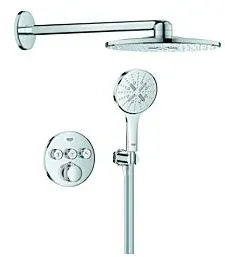 Grohe Grohtherm SmartControl Duschsystem 1039970000 Unterputz, rund, 3 Absperrventile, Duo, chrom