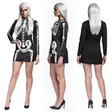 Boland 79217 - Kostüm Skelett Babe für Erwachsene, Größe M, Faschingskostüme Damen, Horror Kostüm für Halloween oder Karneval