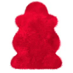Fellteppich HEITMANN FELLE "Lammfell farbig - Premium Qualität" Gr. 41, rot, B:68cm H:70mm L:100cm, Lammfell, Teppiche, echtes Austral. Lammfell, besonders dicht & weich, Wohnzimmer
