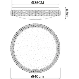 GLOBO Kristallleuchte 1x LED 22,0 W rund Metall klar weiß opal
