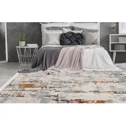 Teppich ARTE ESPINA "Palace 200", orange (grau, orange), B:200cm H:13mm L:290cm, Polypropylen, Teppiche, Soft Touch, Vintage-Design, dezente Farben