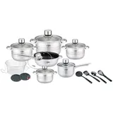 Platinum Topf-Set 20-tlg. 5 x Kochtopf + Stielkasserolle