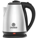 Avizar Edelstahl-Wasserkocher 2 l Schwarz/Silber