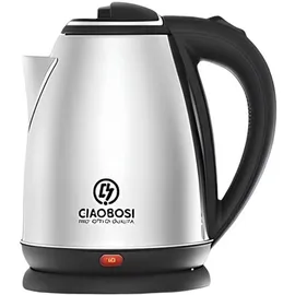 Avizar Edelstahl-Wasserkocher 2 l Schwarz/Silber