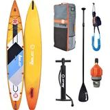 ZRAY R2 Racing SUP Board Komplettset 426x71x15 cm | schnelles aufblasbares Stand Up Paddle Board für 1 Person | Profi-Touring-Board inkl. Pumpe, Paddel & Rucksack | Robustes SUP für Rennen & Training