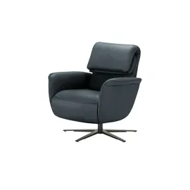 Hukla Relaxsessel Yuna Leder 78 x 88 x 82 cm Blau mit Relax-Funktion
