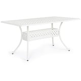 Bizzotto Gartentisch Ivrea aus Aluminium Rechteckig, 160x90 cm, Weiß