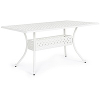 Bizzotto Gartentisch Ivrea aus Aluminium Rechteckig, 160x90 cm, Weiß