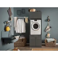 laundreezy Waschmaschinenschrank mit Schrankaufsatz 67,5 x 200 x 67,5 cm Anthrazit