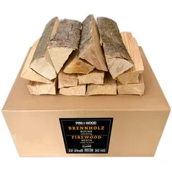 PINI Brennholz ofenfertig Buche 30 Kg ca. 25 cm für Kamin Grill Feuerschale Pizzaofen Smoker