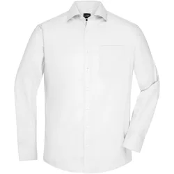 Langarm Herrenhemd Micro-Twill - Farbe weiß - Größe L