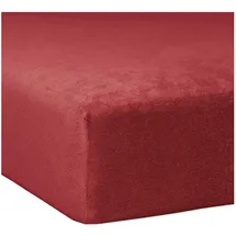Traumschlaf Spannbettlaken Baumwolle-Polyester Biber 120 x 200 - 130 x 200 cm rot