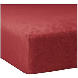 Traumschlaf Spannbettlaken Baumwolle-Polyester Biber 120 x 200 - 130 x 200 cm rot