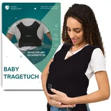 Koala Babycare Tragetuch Baby Neugeborene - Einfach Anzuziehen für Mütter und Väter - Babytrage Multi-Use Bis 9kg - Babytragetuch Schwarz