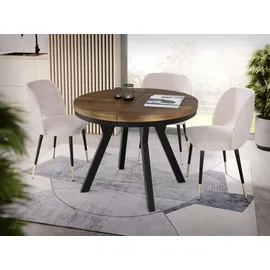 WFL GROUP Esstisch, Kastanien, Holzwerkstoff, 9-Sitzer, Rund,Rund, 90x76x90 cm, Esszimmer, Tische, Esstische