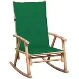vidaXL Schaukelstuhl mit Auflage Bambus 120 x 50 x 3 cm grün 1 St.