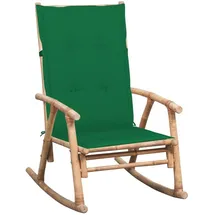 vidaXL Schaukelstuhl mit Auflage Bambus 120 x 50 x 3 cm grün 1 St.