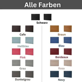 Fomax Kartenetui aus echtem Leder, elegantes Design mit übersichtlicher Anordnung, Cafe