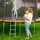 Relaxdays Trampolin Leiter zum Einhängen Blau/Silber 97 cm x 38 cm x 6 cm